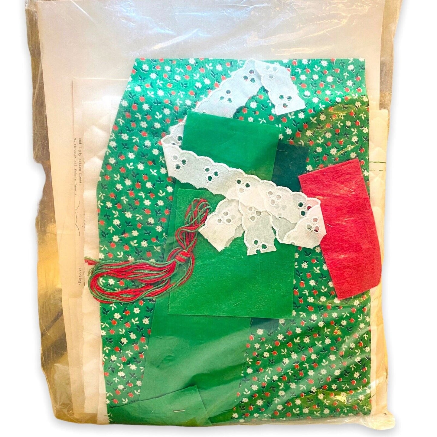 Vintage Christmas Stocking Sewing Craft Kit Calico  by Titan NOS Unopened