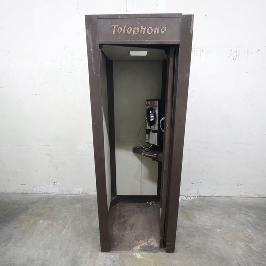 Vintage Sherron Acoustic Metal Telephone Booth w/ Payphone