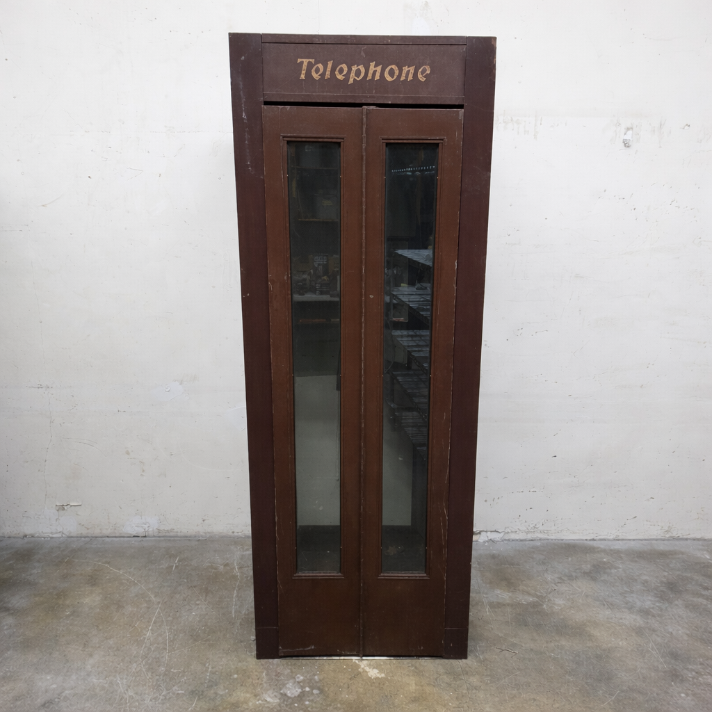 Vintage Sherron Acoustic Metal Telephone Booth w/ Payphone