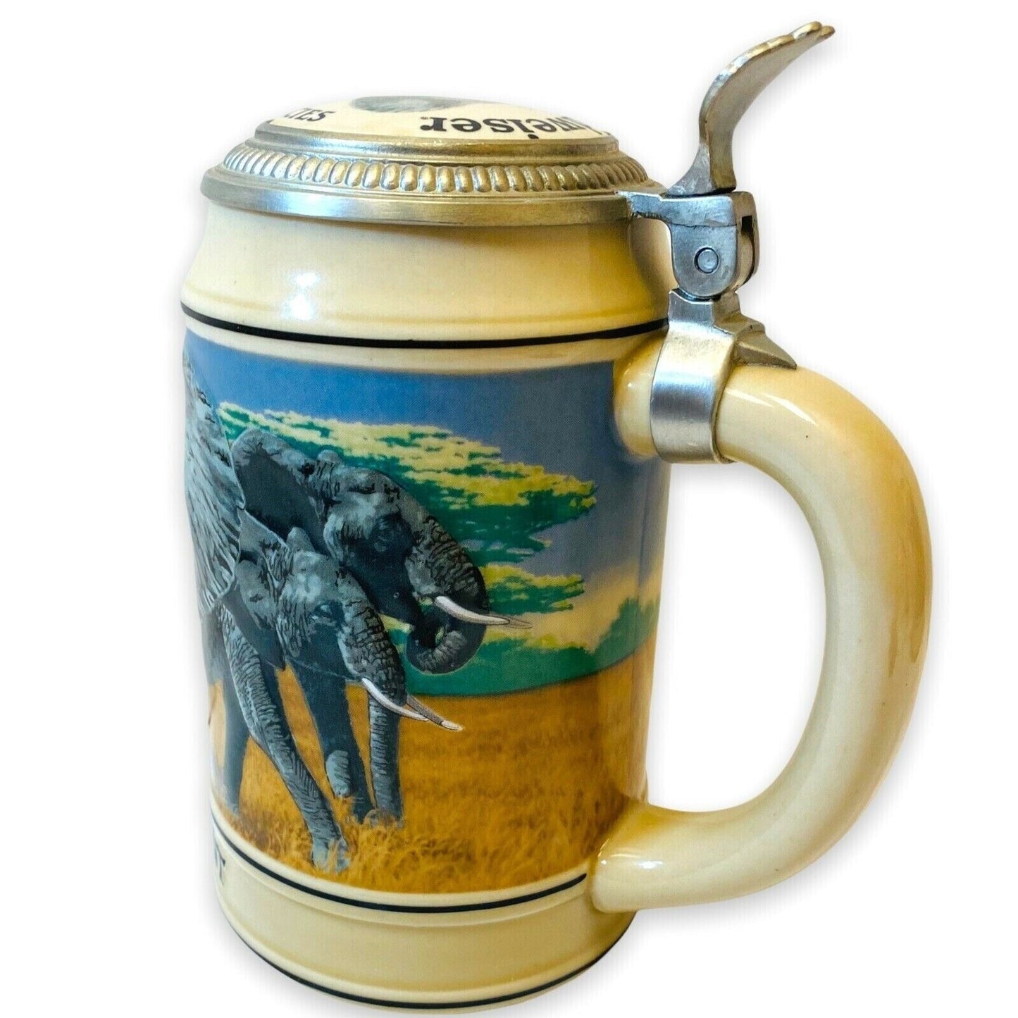 Anheuser Busch Stein African Elephant Endangered Species Collectible 1994 w/coa