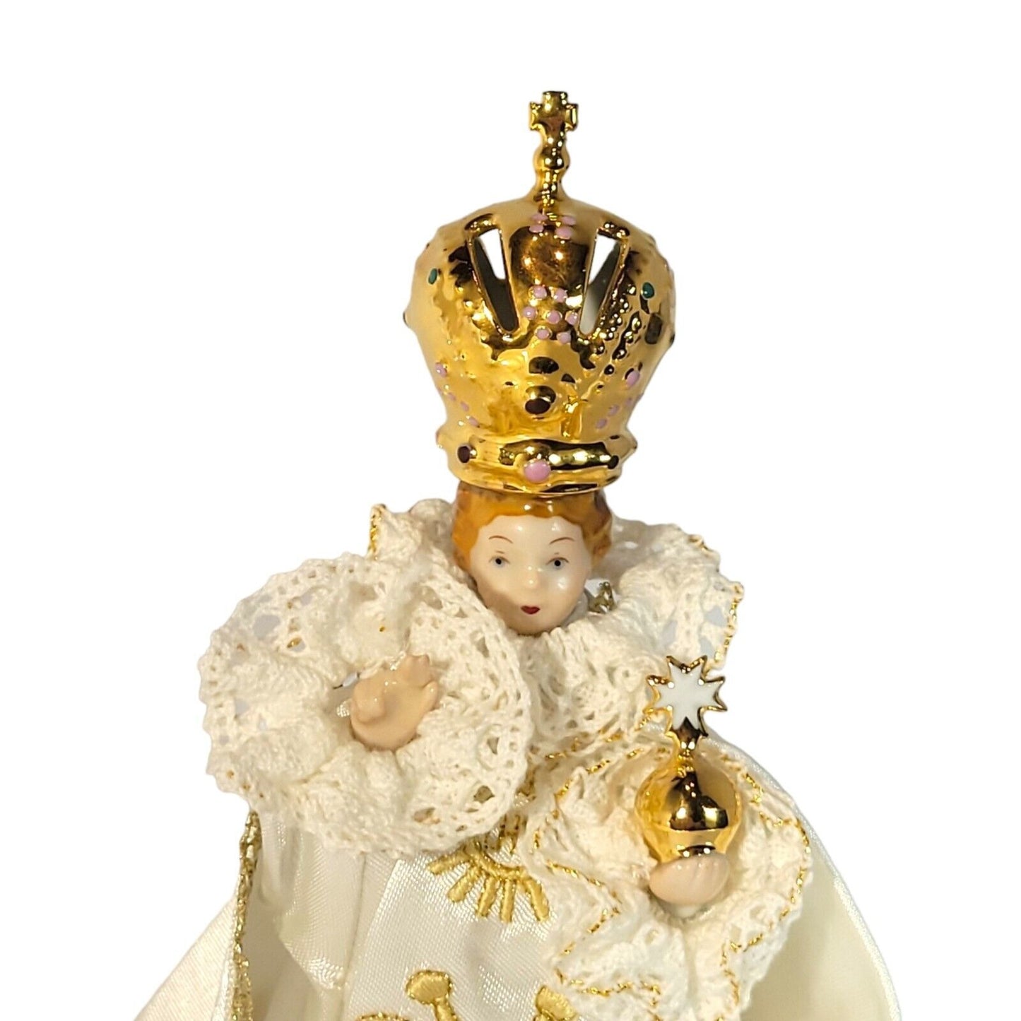 ROYAL DUX Bohemia Child Jesus of Prague Figure 9" with Gold Plated Crown