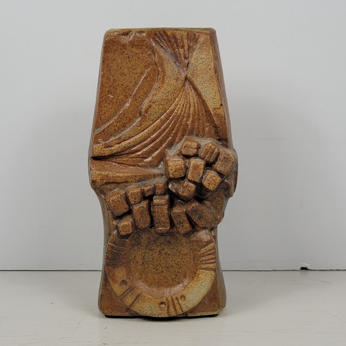 Vase Bernard Rooke Vintage Mid-Century English Brutalist Pottery Signed 6.5"