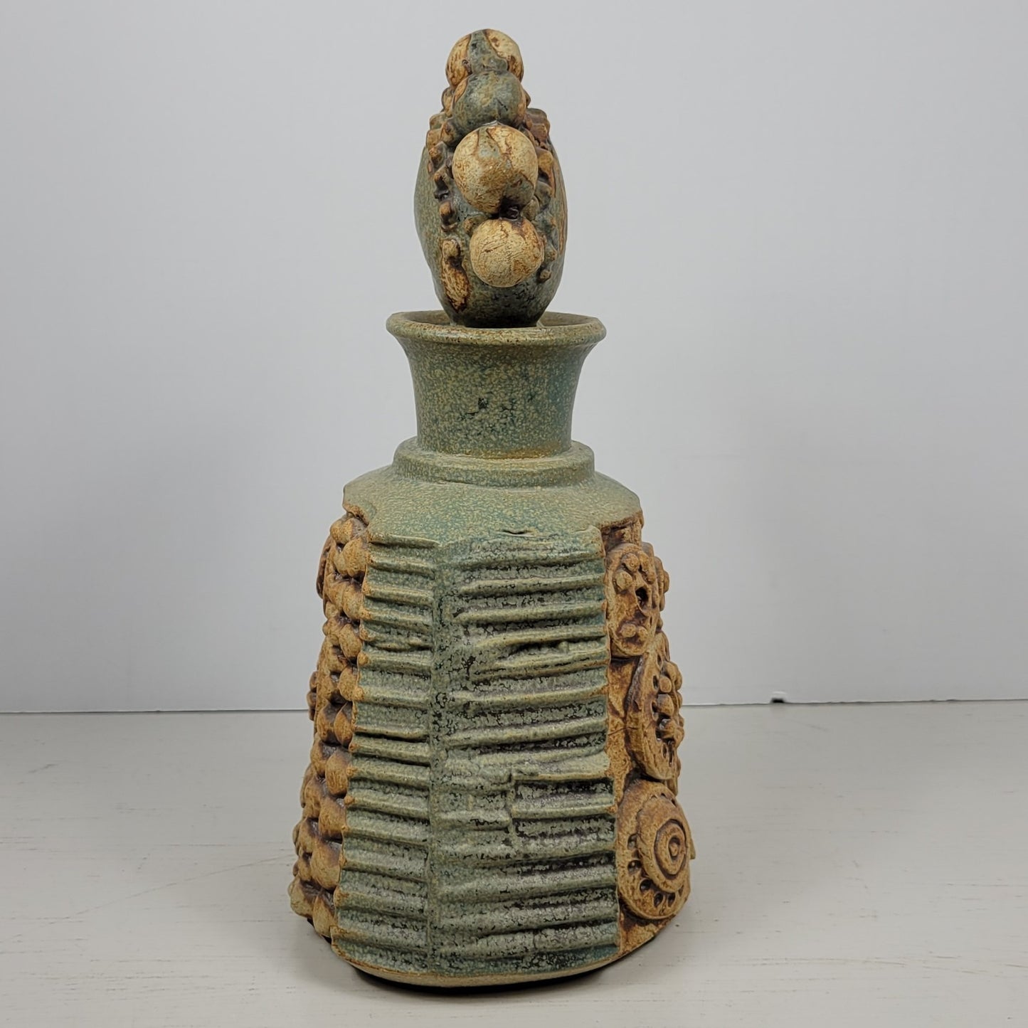 Decanter Bernard Rooke Vintage Mid-Century English Brutalist Pottery Signed