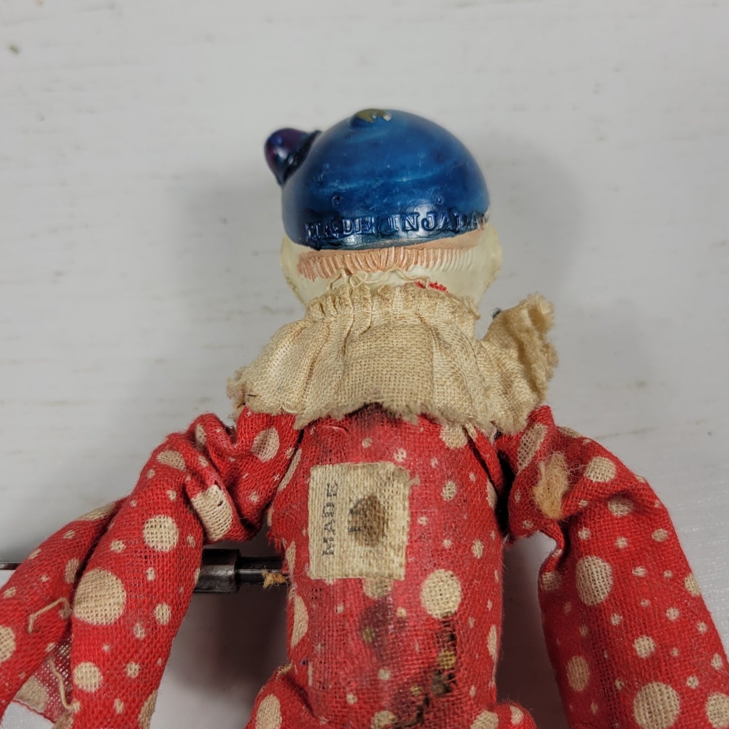 1930's Celluloid Tumbling Acrobat Clown Wind Up Toy with Key Vintage