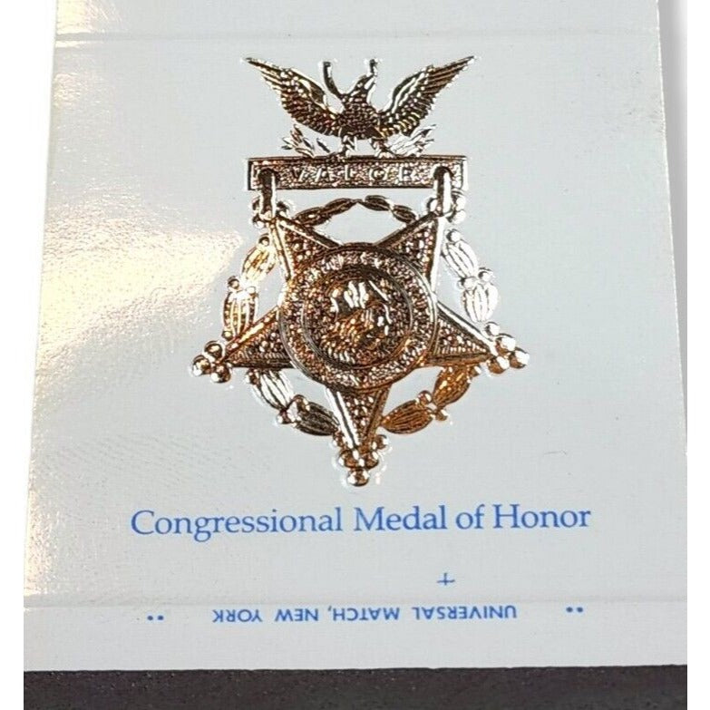 Congressional Medal of Honor Factory Sample Matchbook Cover Waldorf Astoria 1972