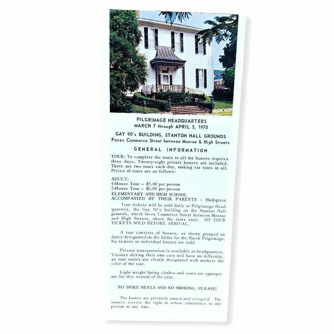 Vintage Natchez Spring Pilgrimage of Antebellum Homes Mississippi Guide 1970