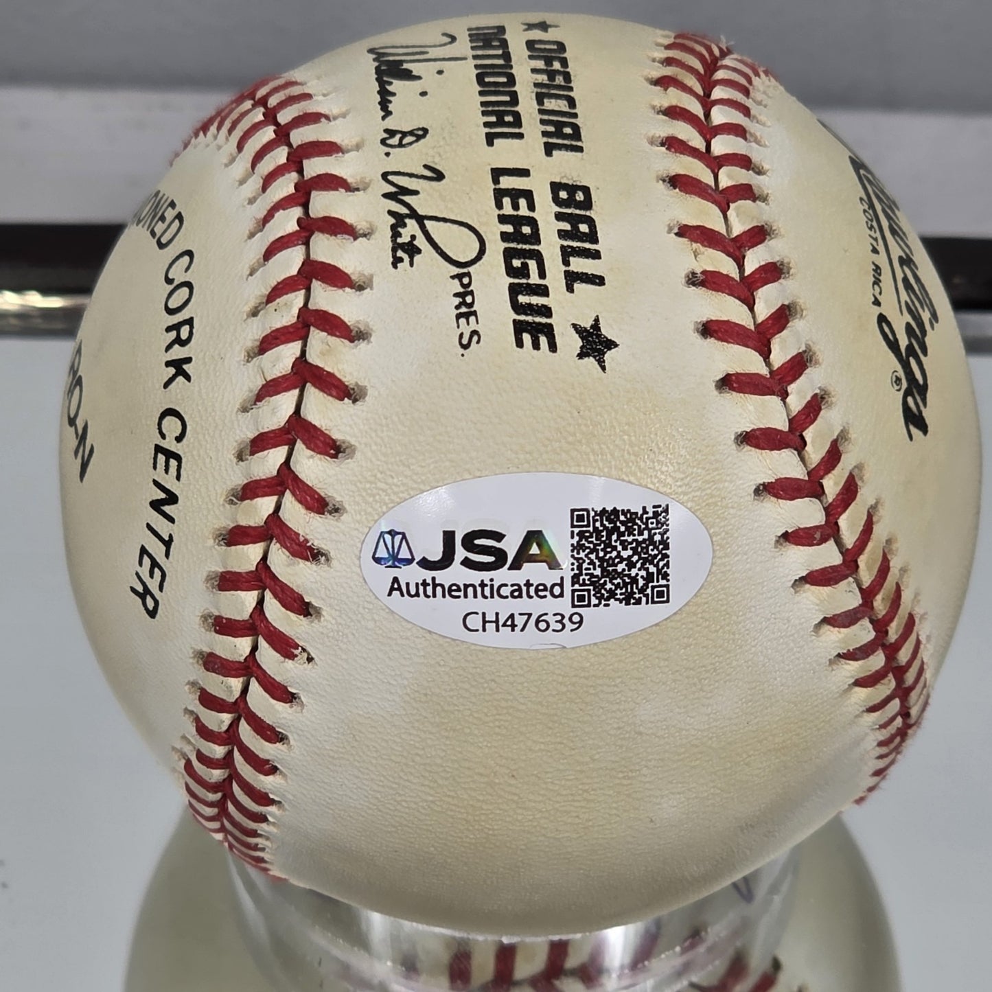 Rickey Henderson & Lou Brock Signed Rawlings Official NL Baseball JSA Certified