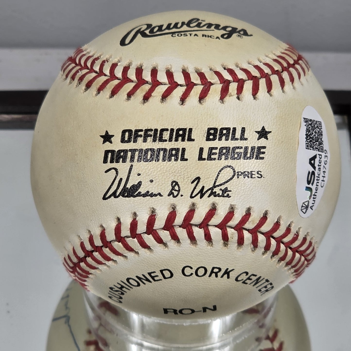 Rickey Henderson & Lou Brock Signed Rawlings Official NL Baseball JSA Certified