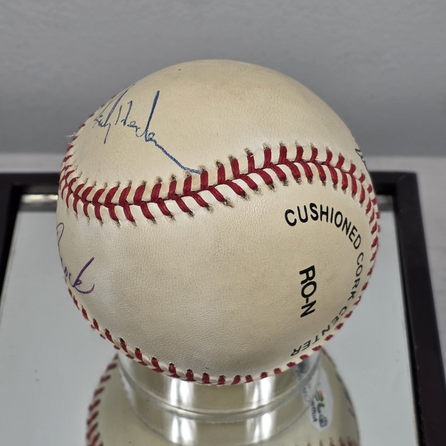 Rickey Henderson & Lou Brock Signed Rawlings Official NL Baseball JSA Certified