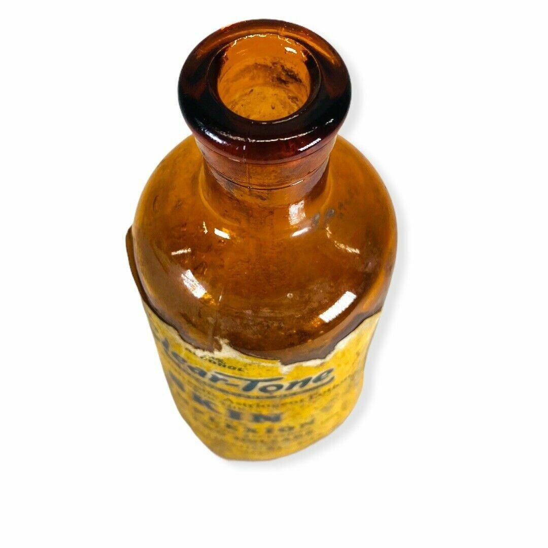 Vintage amber Medicine Bottle for Complexion Clear-Tone Antiseptic