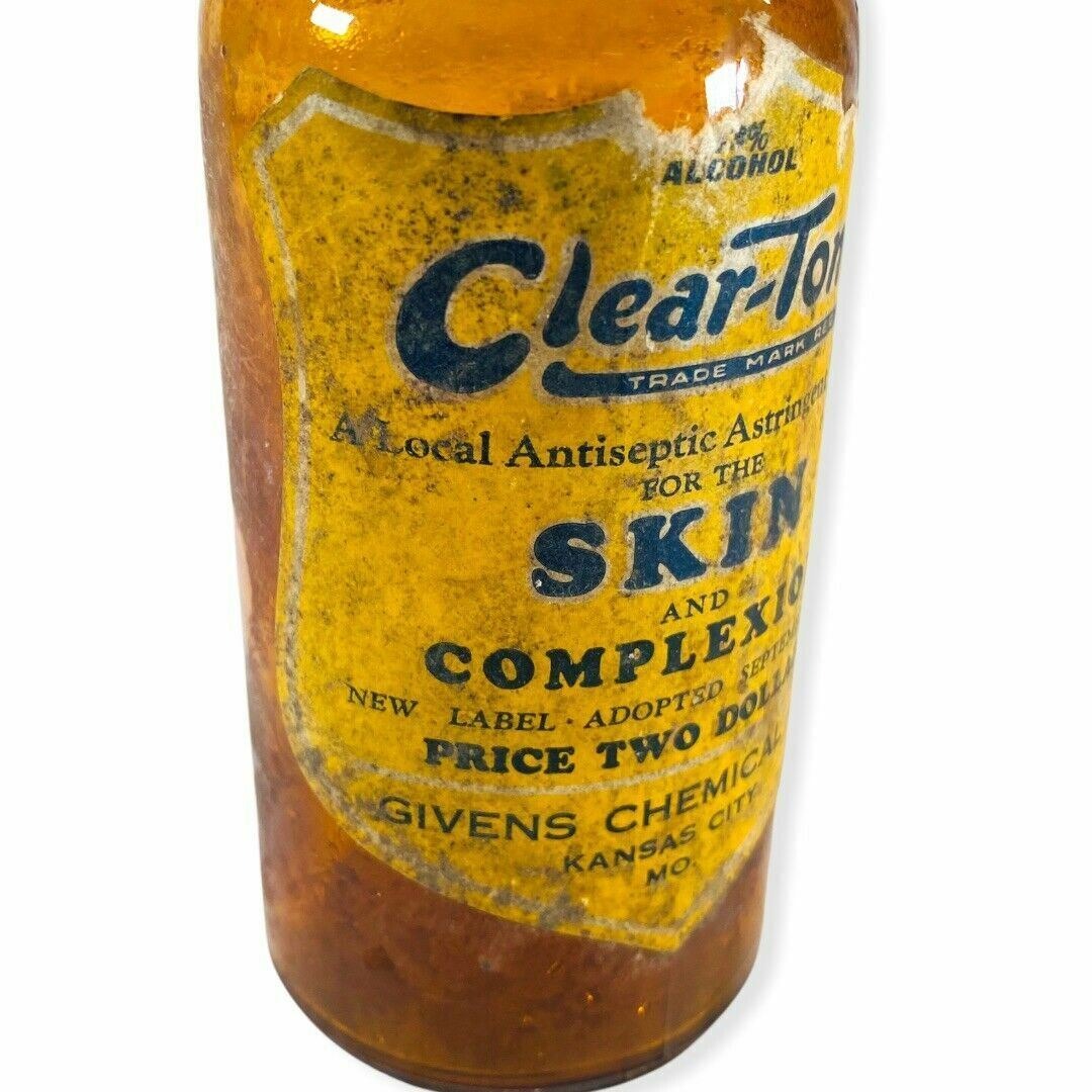 Vintage amber Medicine Bottle for Complexion Clear-Tone Antiseptic