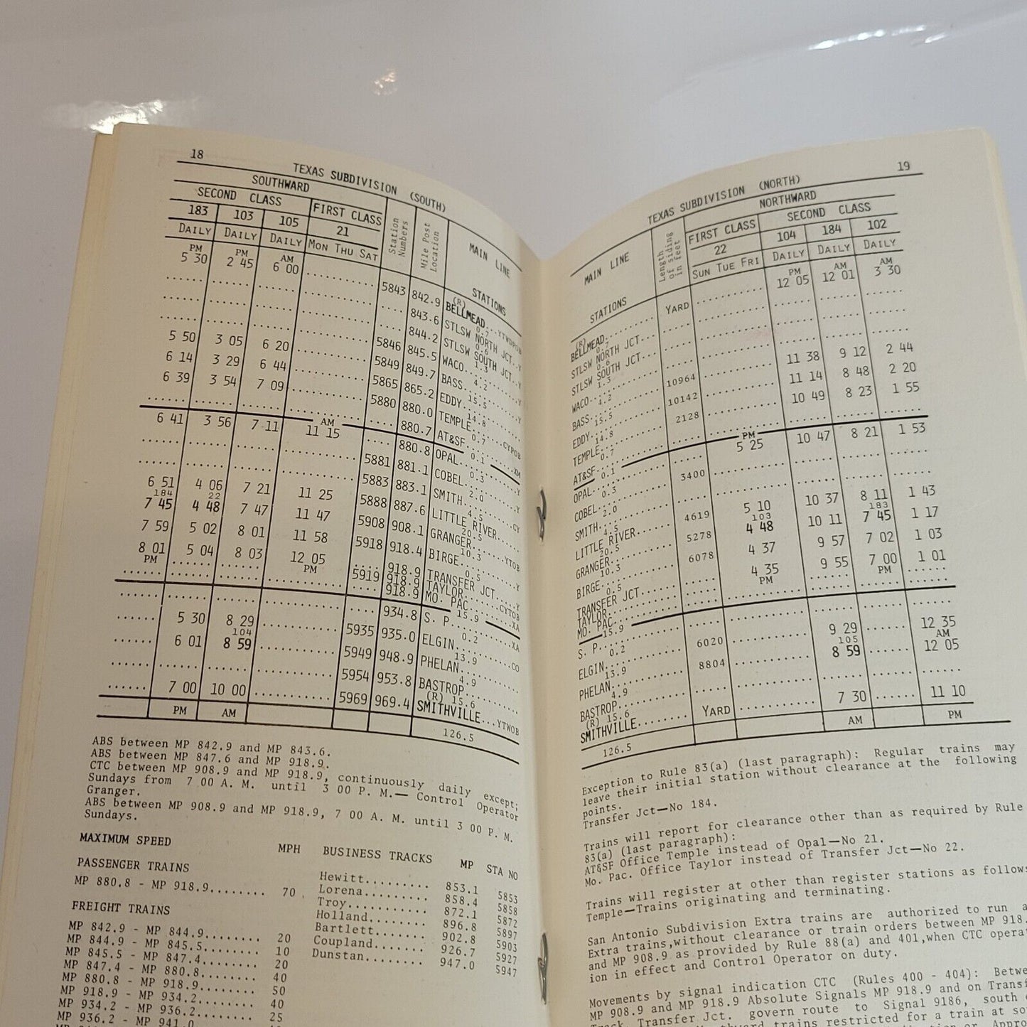 Oct 1975 Missouri Kansas Texas KATY MKT Railroad Train Timetable Schedule No. 2