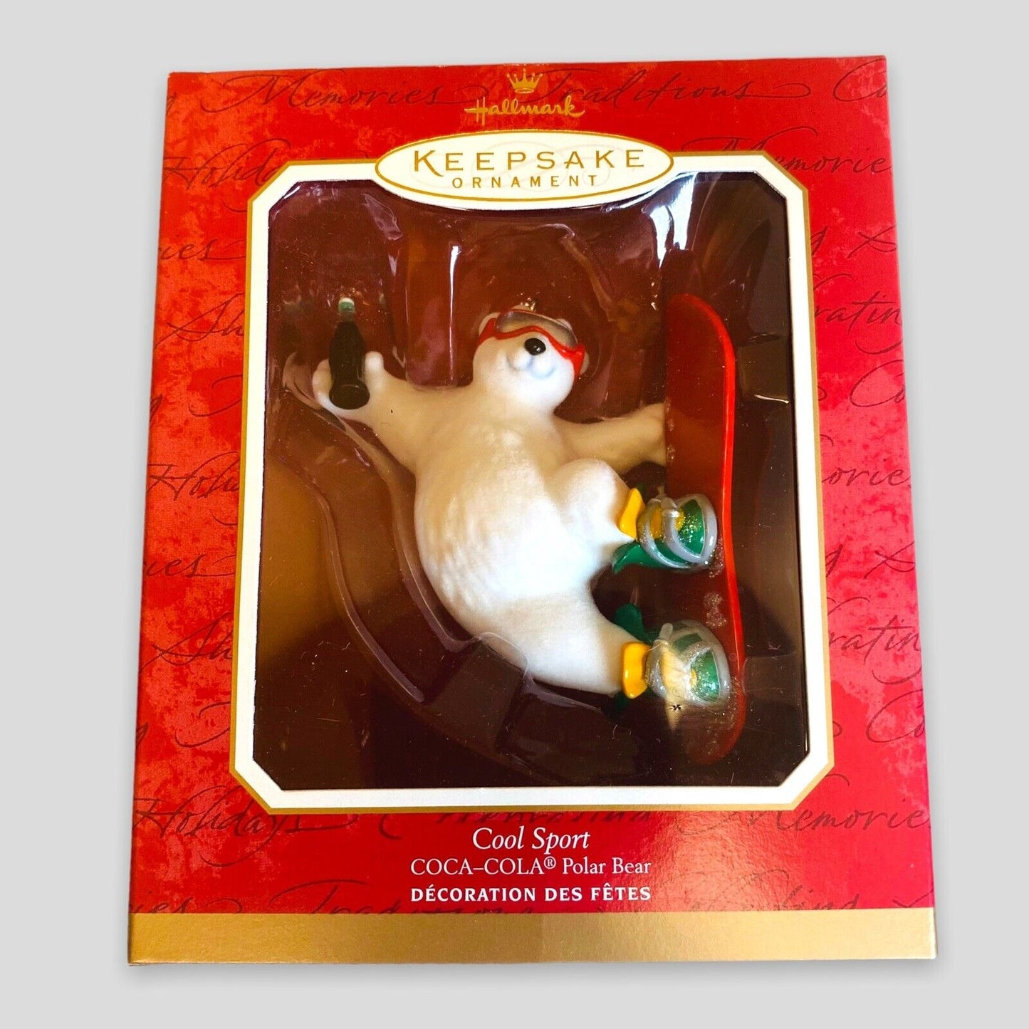 Hallmark Ornament Coca Cola Cool Sport Polar Bear and Cool Santa Miniature NIB