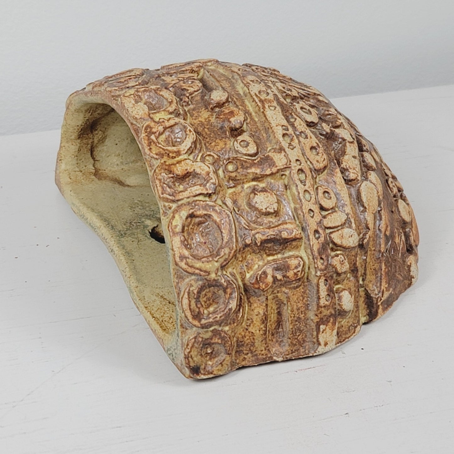 Bernard Rooke Signed MCM English Brutalist Style Wall Pocket Studio Pottery