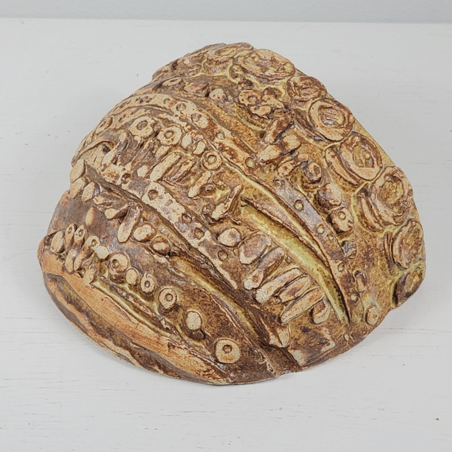 Bernard Rooke Signed MCM English Brutalist Style Wall Pocket Studio Pottery