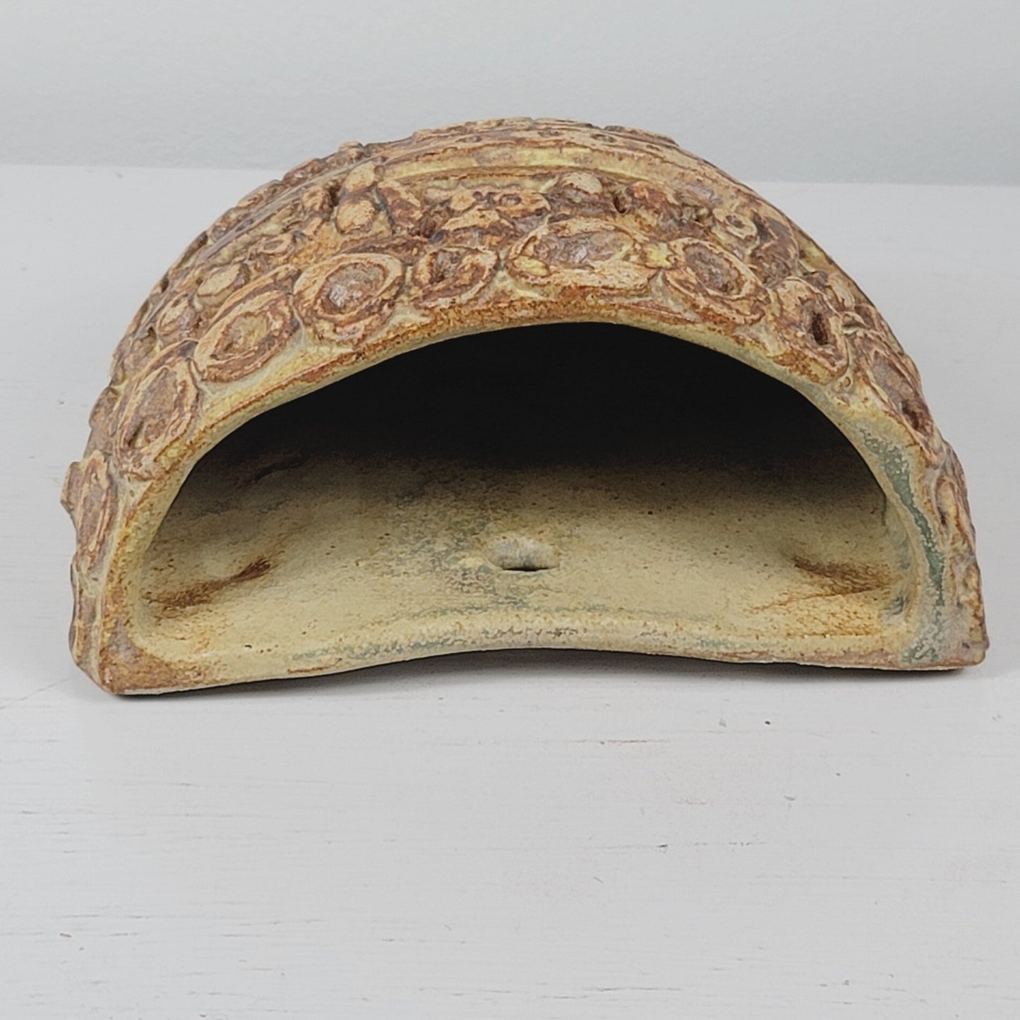 Bernard Rooke Signed MCM English Brutalist Style Wall Pocket Studio Pottery