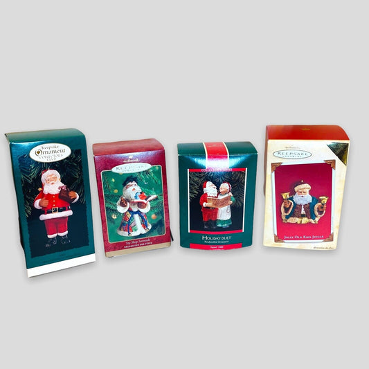 Hallmark Ornaments Christmas Santa Toy Shop Holiday Duet Kris Jingle Lot of 4