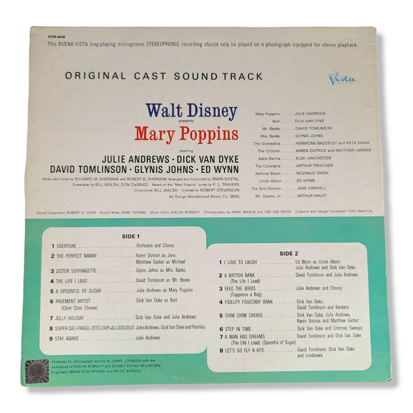 Walt Disney Mary Poppins Cast Signed Album w/ COA Julie Andrews Dick Van Dyke