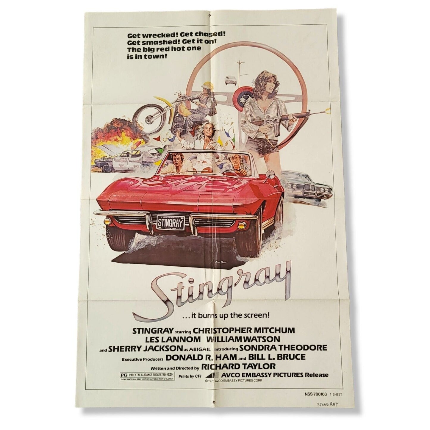 Stingray One Sheet Movie Poster 1978 ORIGINAL 27x41" Folded Chevy Corvette