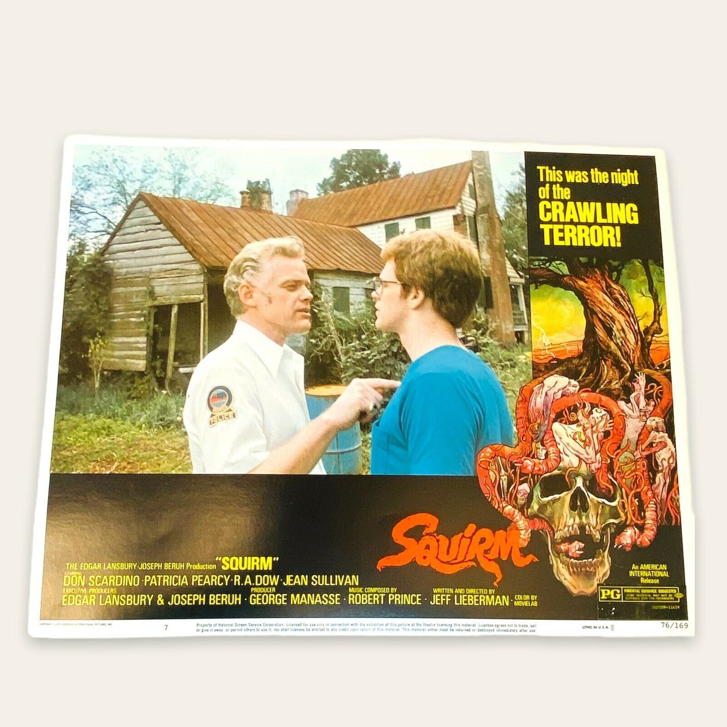 Original Lobby Card "Squirm" 1976 Horror Vintage Movie Poster Card # 7