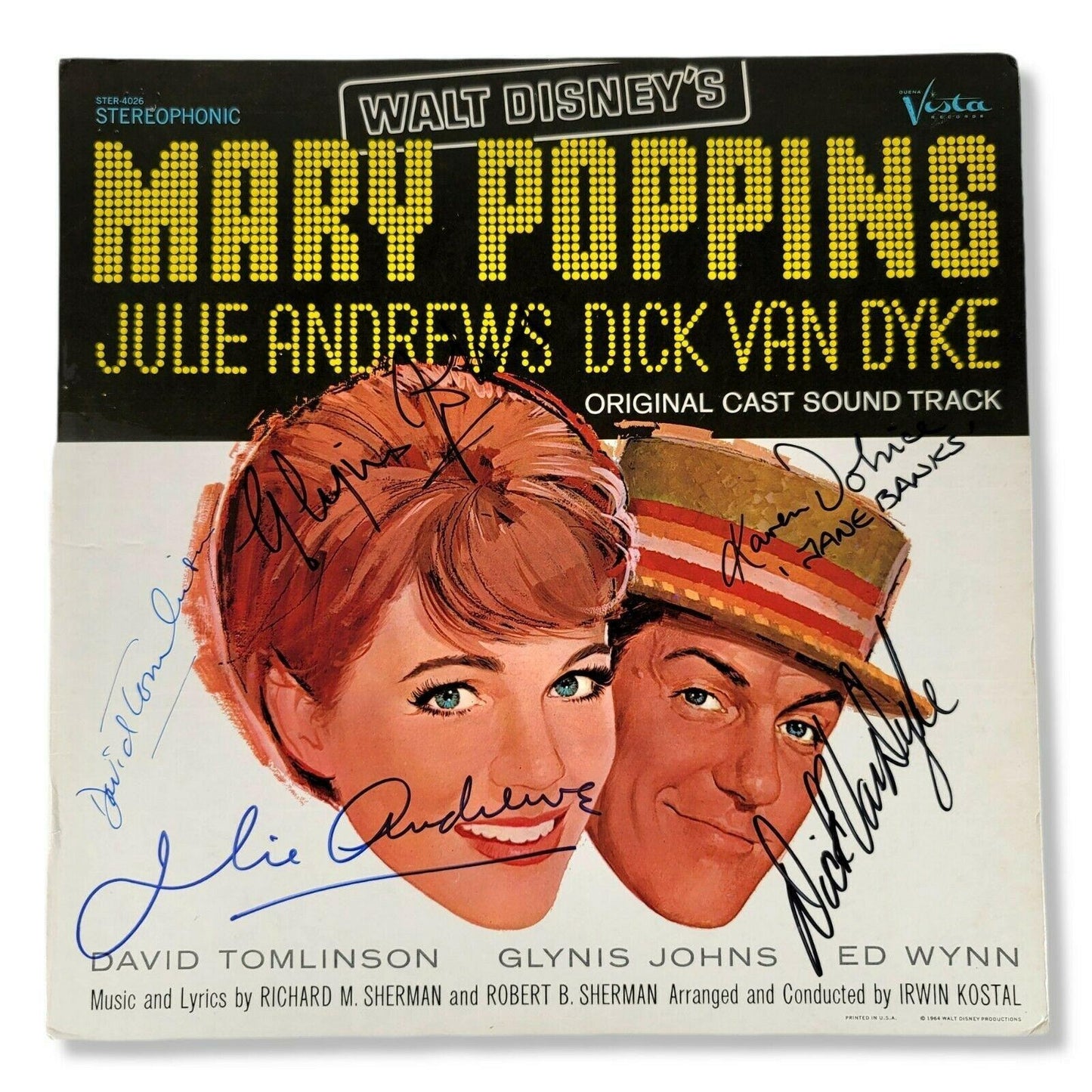 Walt Disney Mary Poppins Cast Signed Album w/ COA Julie Andrews Dick Van Dyke