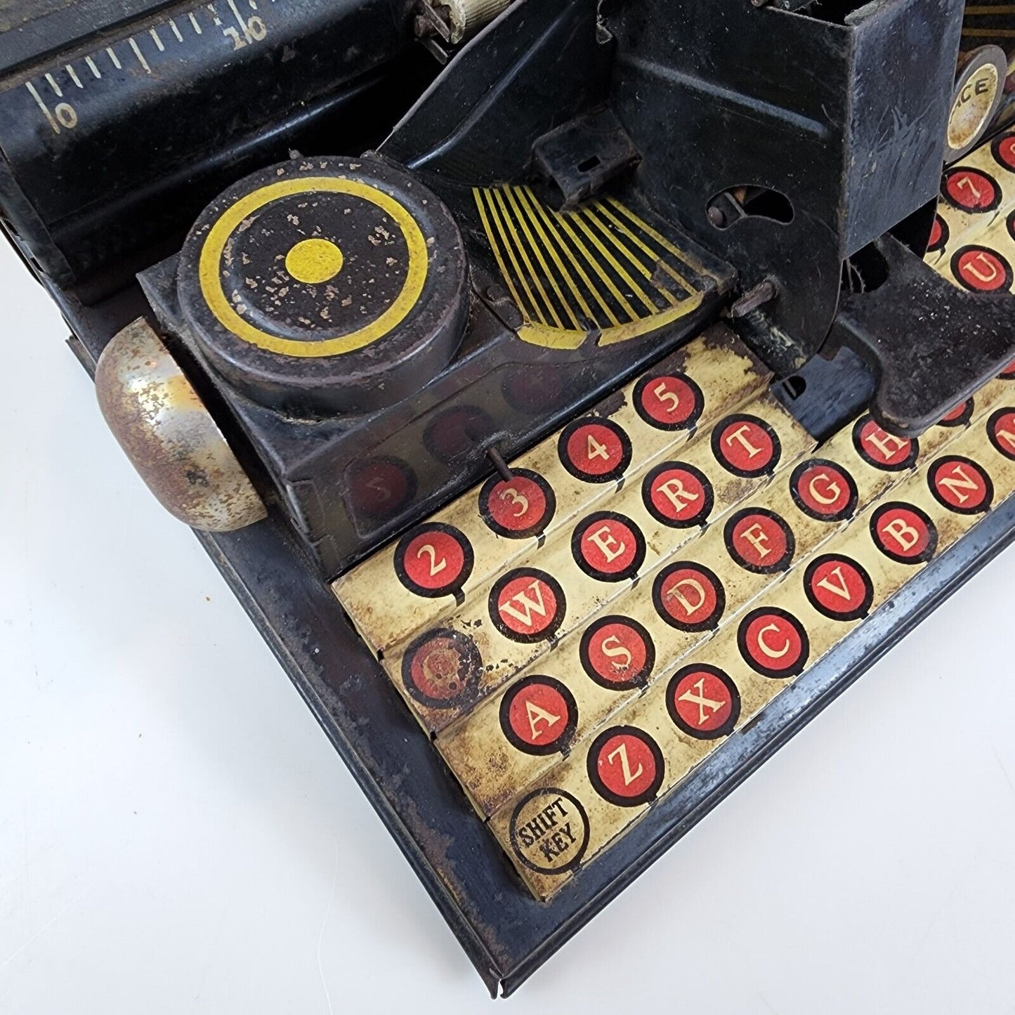 1950's Marx De-Luxe Dial Typewriter Litho Tin Toy Pressed Steel Keys