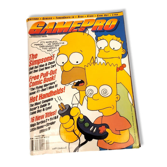 GamePro Simpson's Cover Video Game Magazine Dec 1990 Matt Groening Cover