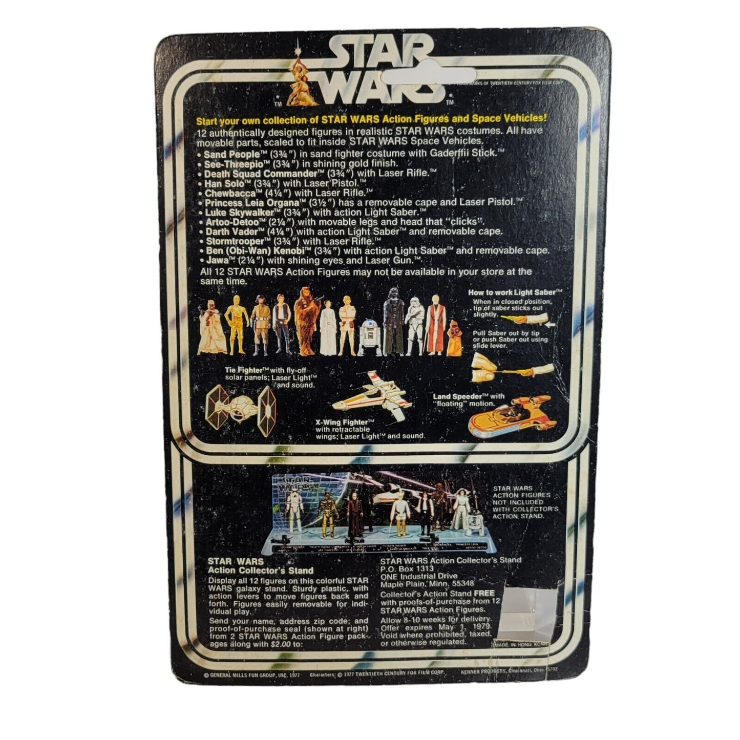 1977 Star Wars Vintage JAWA Original Figure with Cardboard 12 Back