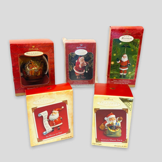 Hallmark Ornaments Santa Magic Sack Candleglow Christmas Sack Marionette Lot