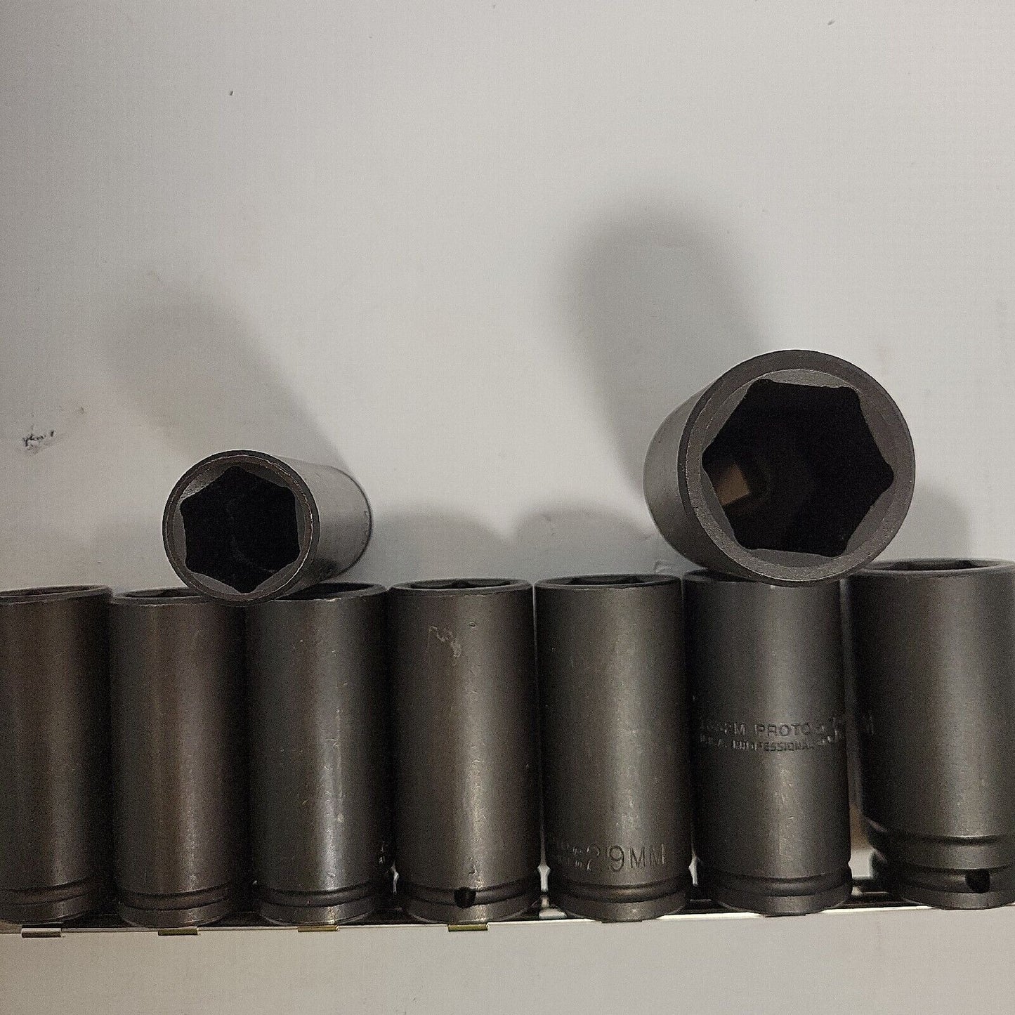 Proto 1/2" drive Deep Impact socket Metric,  24mm to 36 mm NOS, 9 pieces.