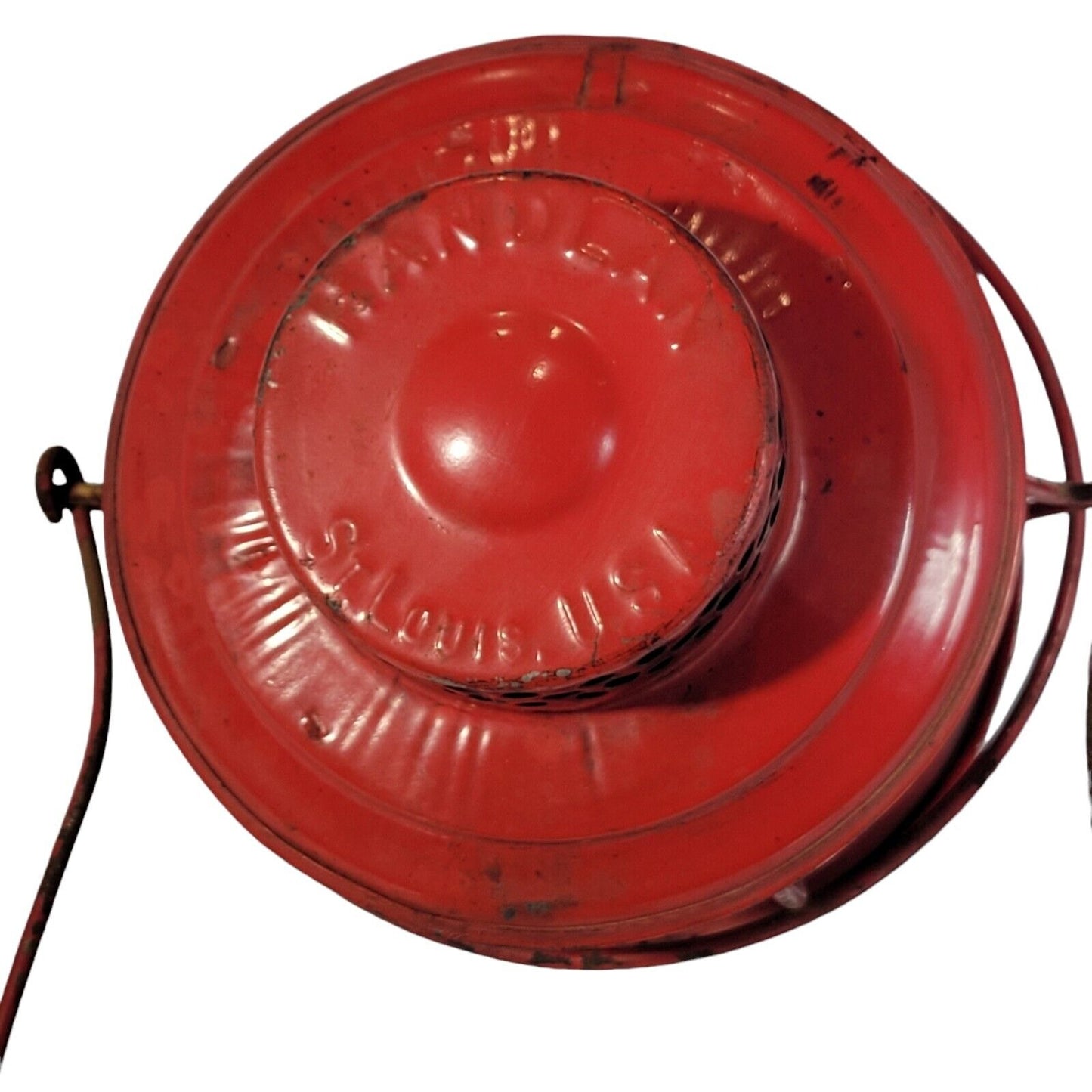 Vintage 1930's Red Handlan Signal Lantern St. Louis with Red Globe