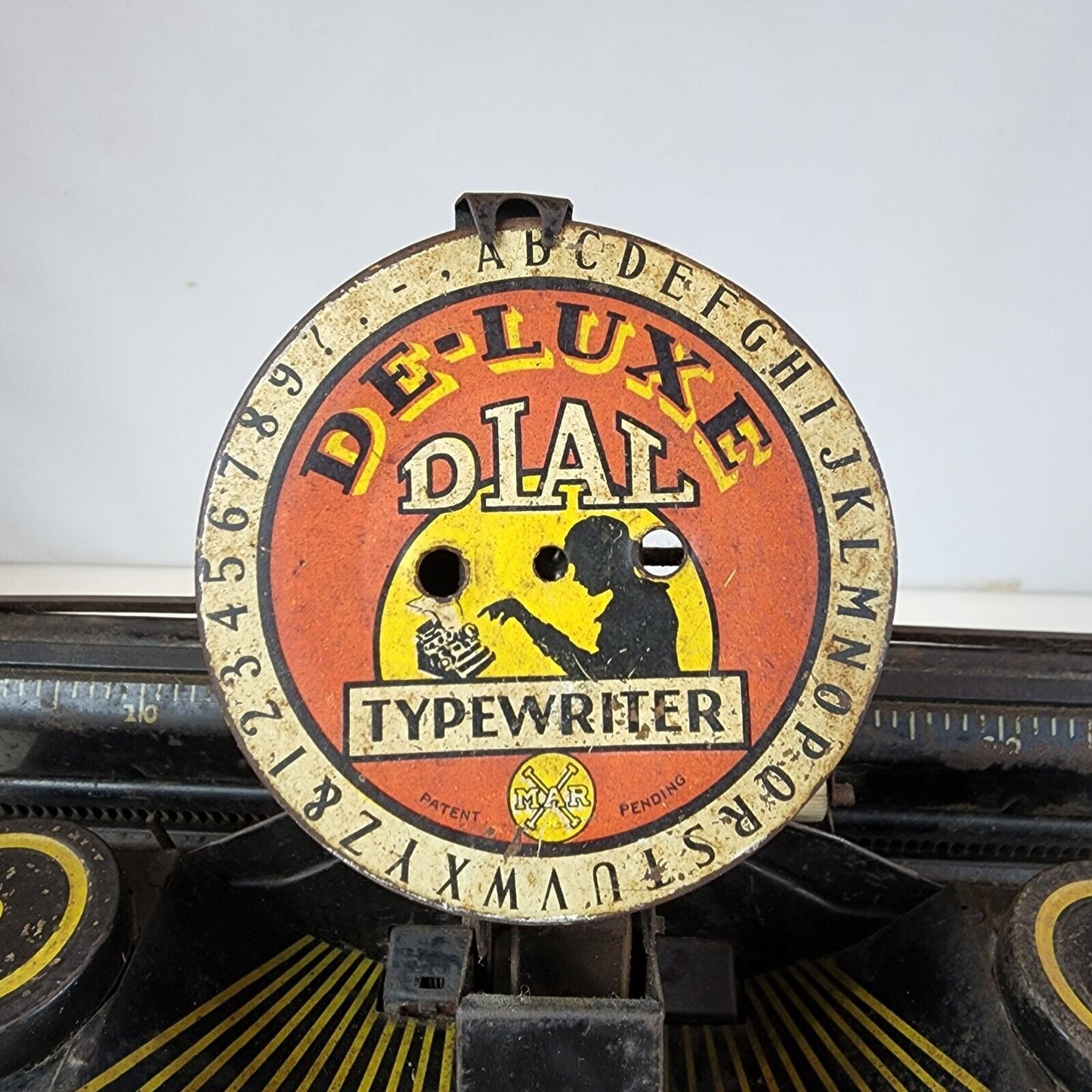 1950's Marx De-Luxe Dial Typewriter Litho Tin Toy Pressed Steel Keys