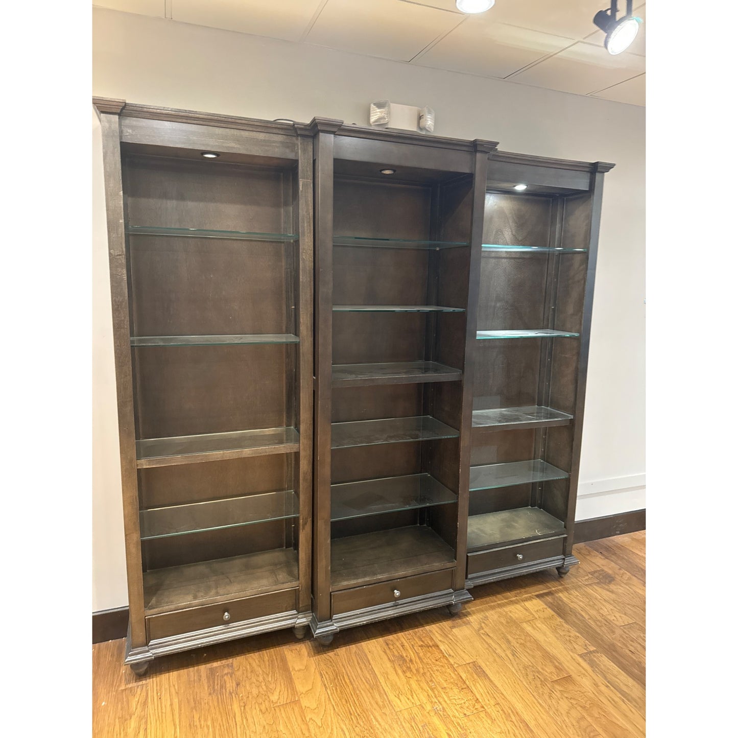 Wood Commercial Shelving Unit with Lighting