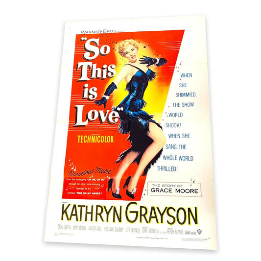 Kathryn Grayson Merv Griffin "So This is Love" One Sheet Poster 1953 ORIGINAL