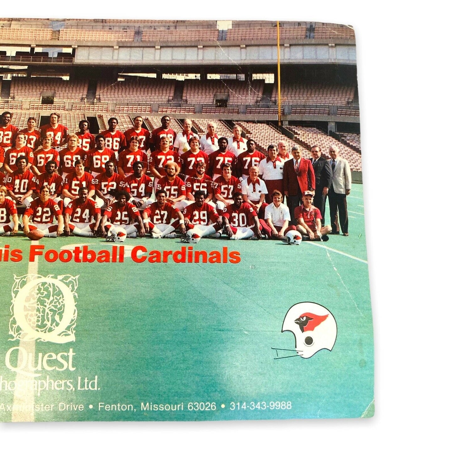 St. Louis Cardinals Football Signed Team Photo 1981 Lithograph '87 & '82 Sched