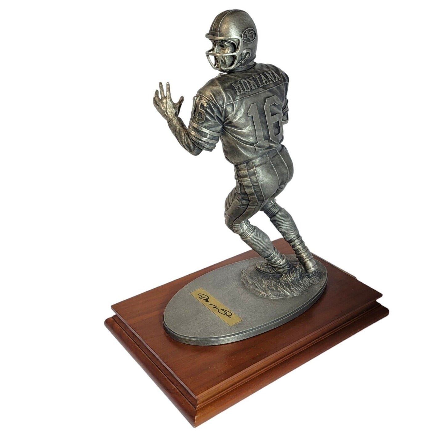 Joe Montana Autographed Gartlan Pewter Figurine #358/500 SF 49ers NFL HOF 12"