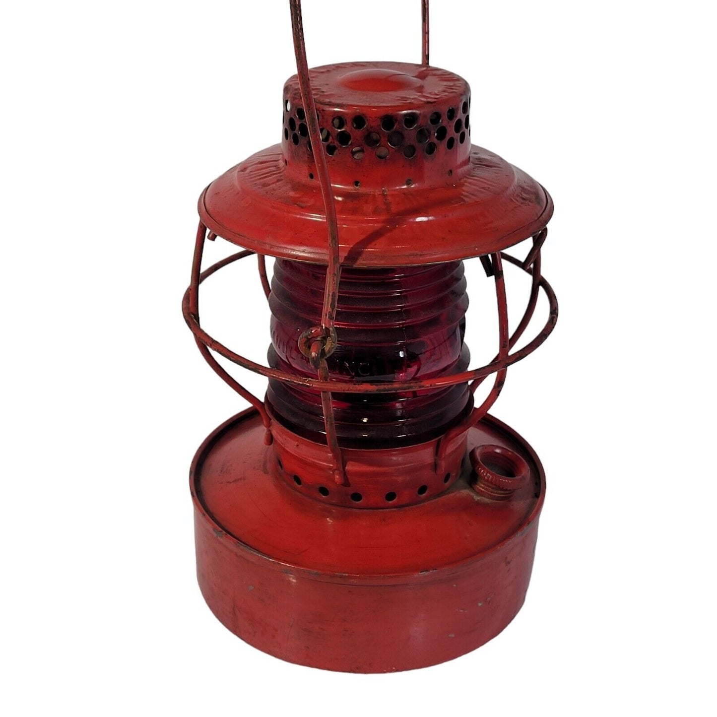 Vintage 1930's Red Handlan Signal Lantern St. Louis with Red Globe