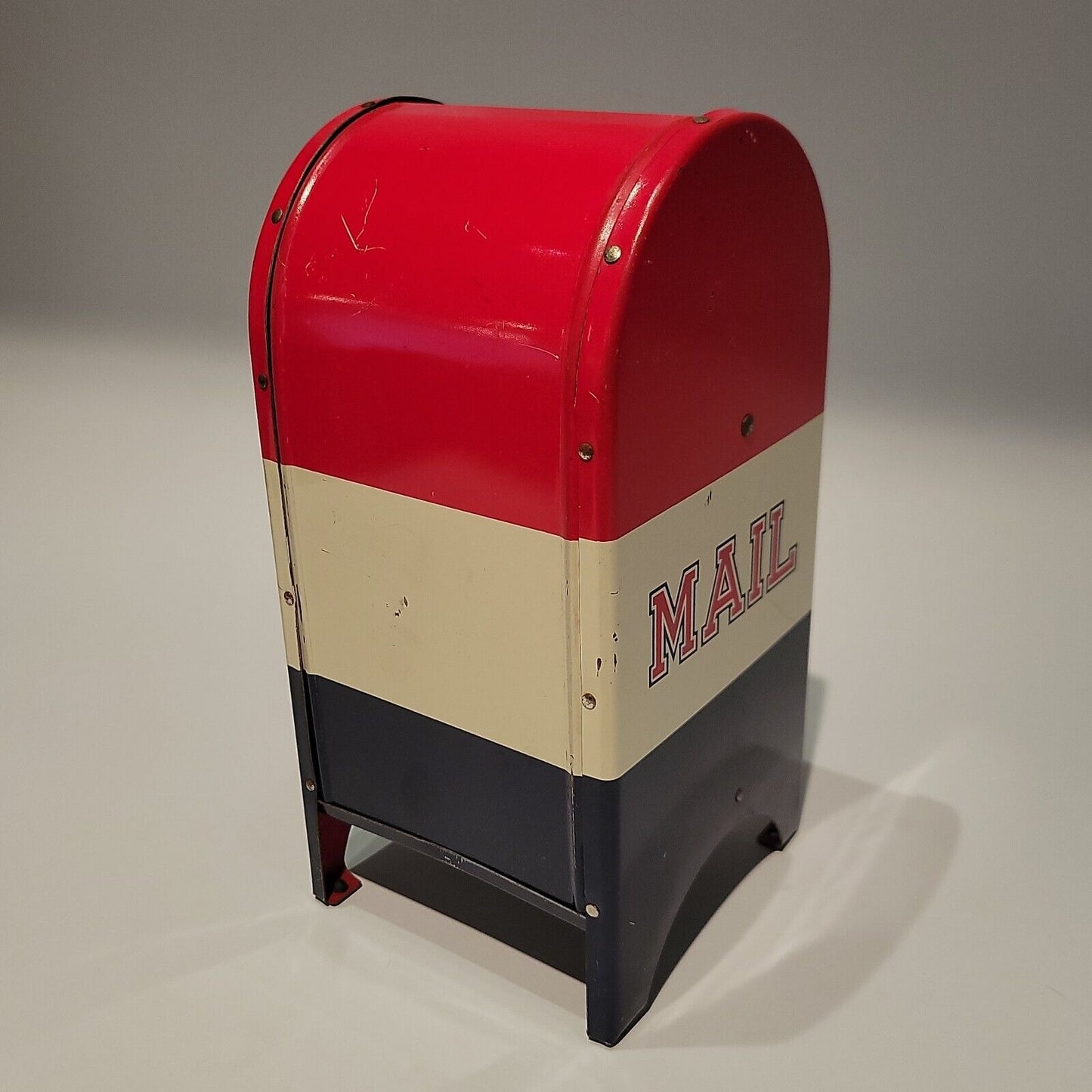 Vintage Tin Litho All American Mail Box Bank by Superior Stationery Company USA