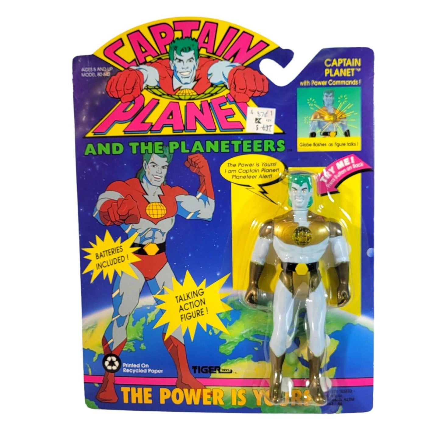 Captain Planet with Power Commands Captain Planet 1991 Tiger Toys NEW MOC