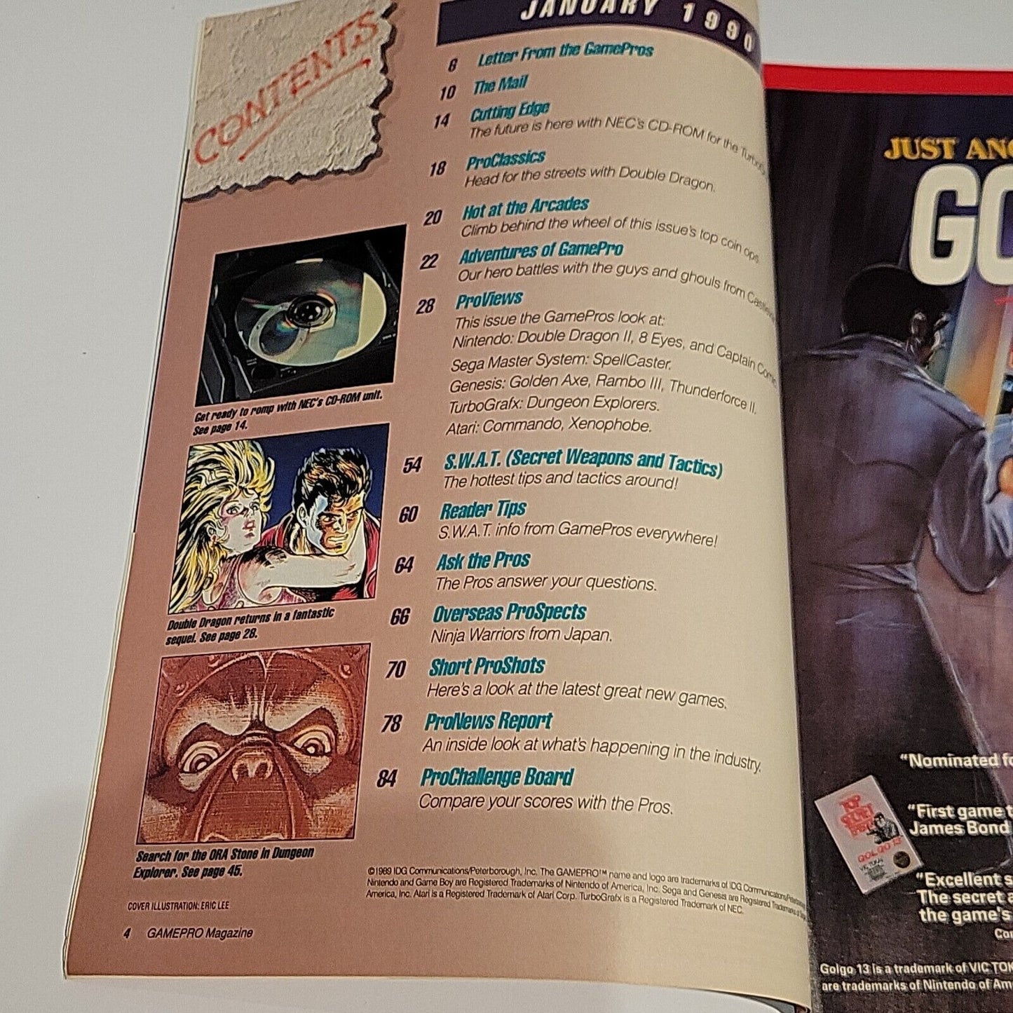 GamePro Magazine January 1990 #6 Game Pro Vintage Video Game Magazine NEC CD ROM