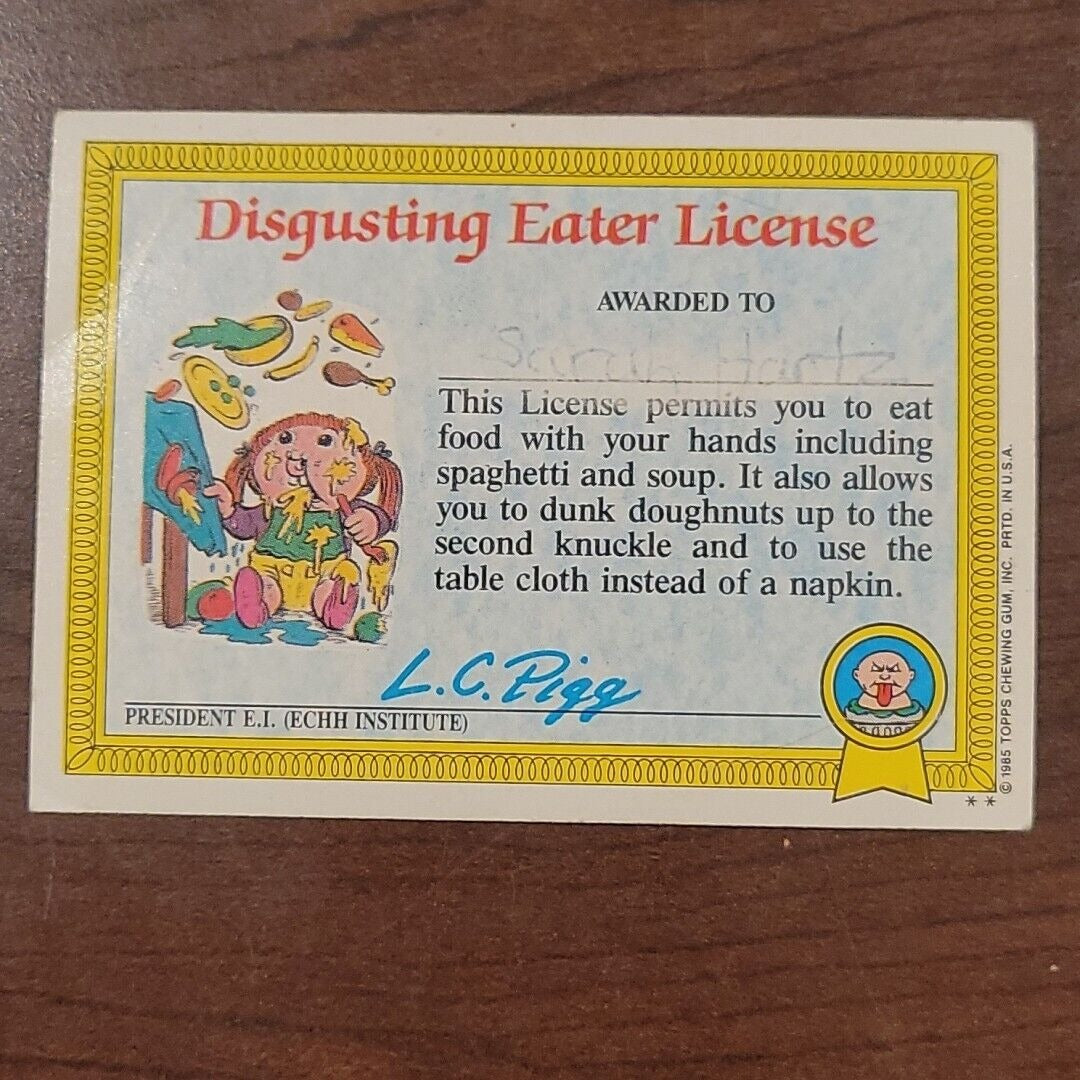 Slimy Sam 38a GPK Glossy OS1 Series 1 Garbage Pail Kids 1985