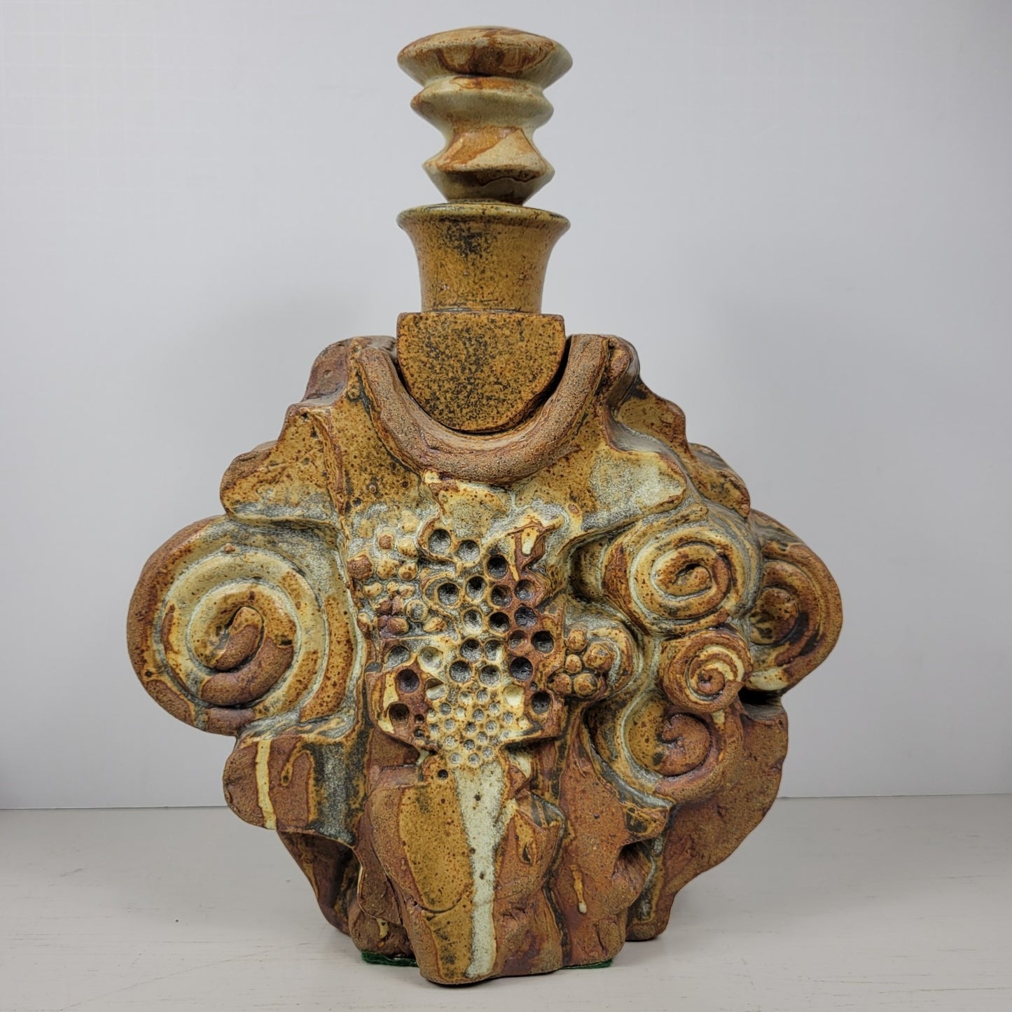 Decanter & 6 Goblets Bernard Rooke Vintage Mid-Century English Brutalist Pottery