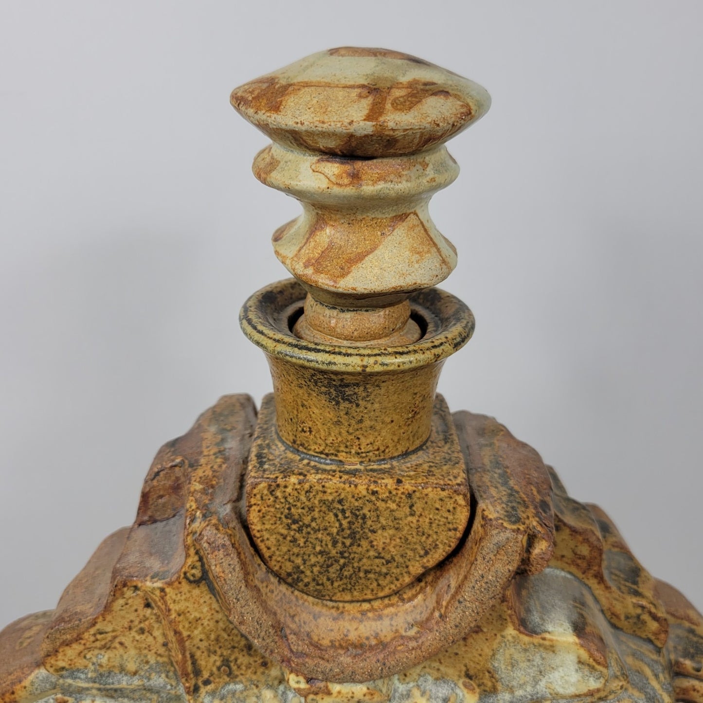 Decanter & 6 Goblets Bernard Rooke Vintage Mid-Century English Brutalist Pottery