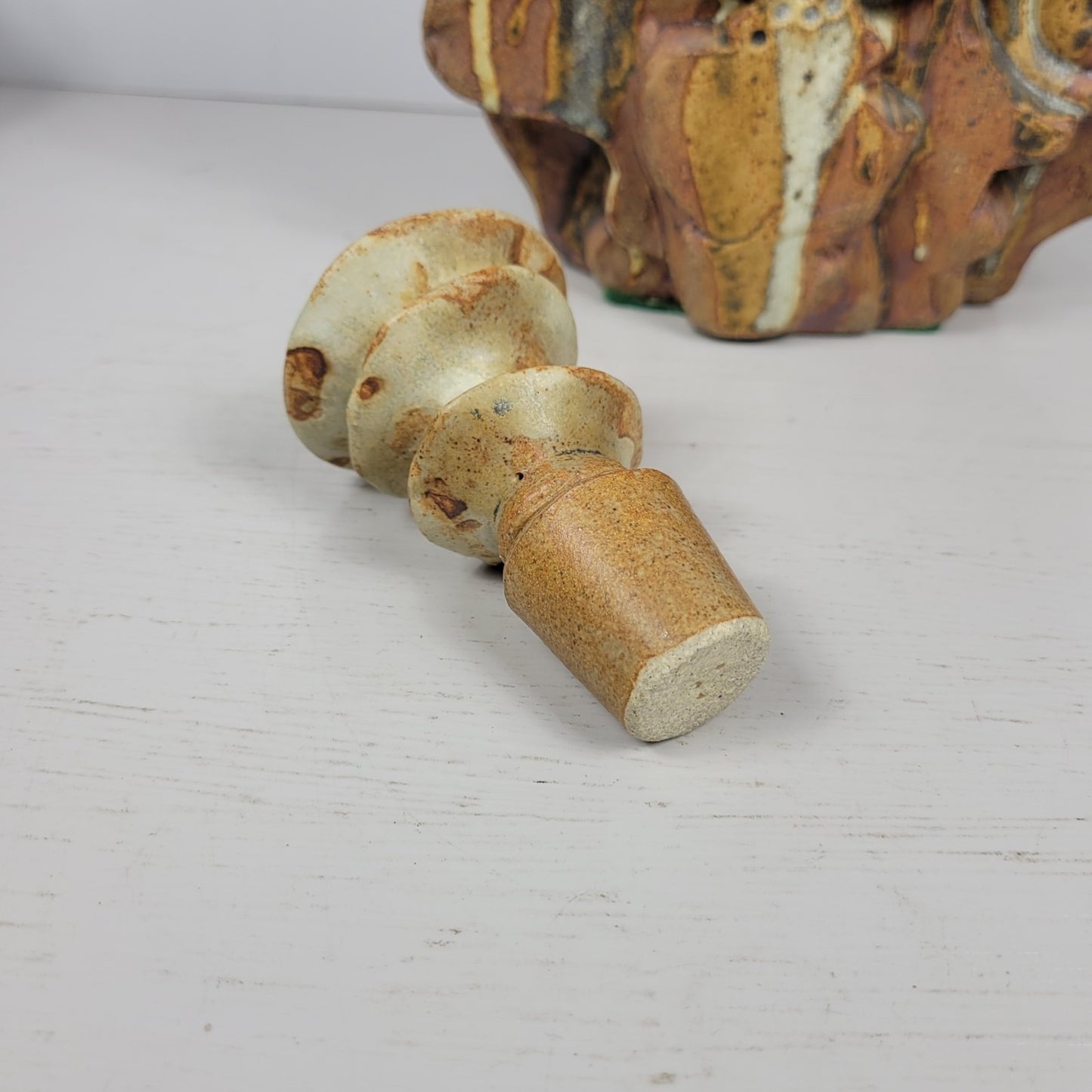 Decanter & 6 Goblets Bernard Rooke Vintage Mid-Century English Brutalist Pottery