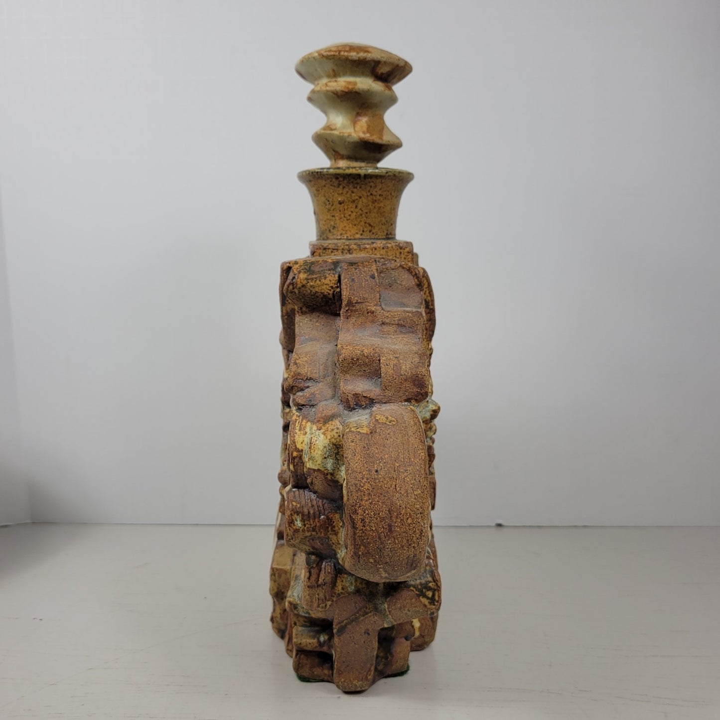 Decanter & 6 Goblets Bernard Rooke Vintage Mid-Century English Brutalist Pottery