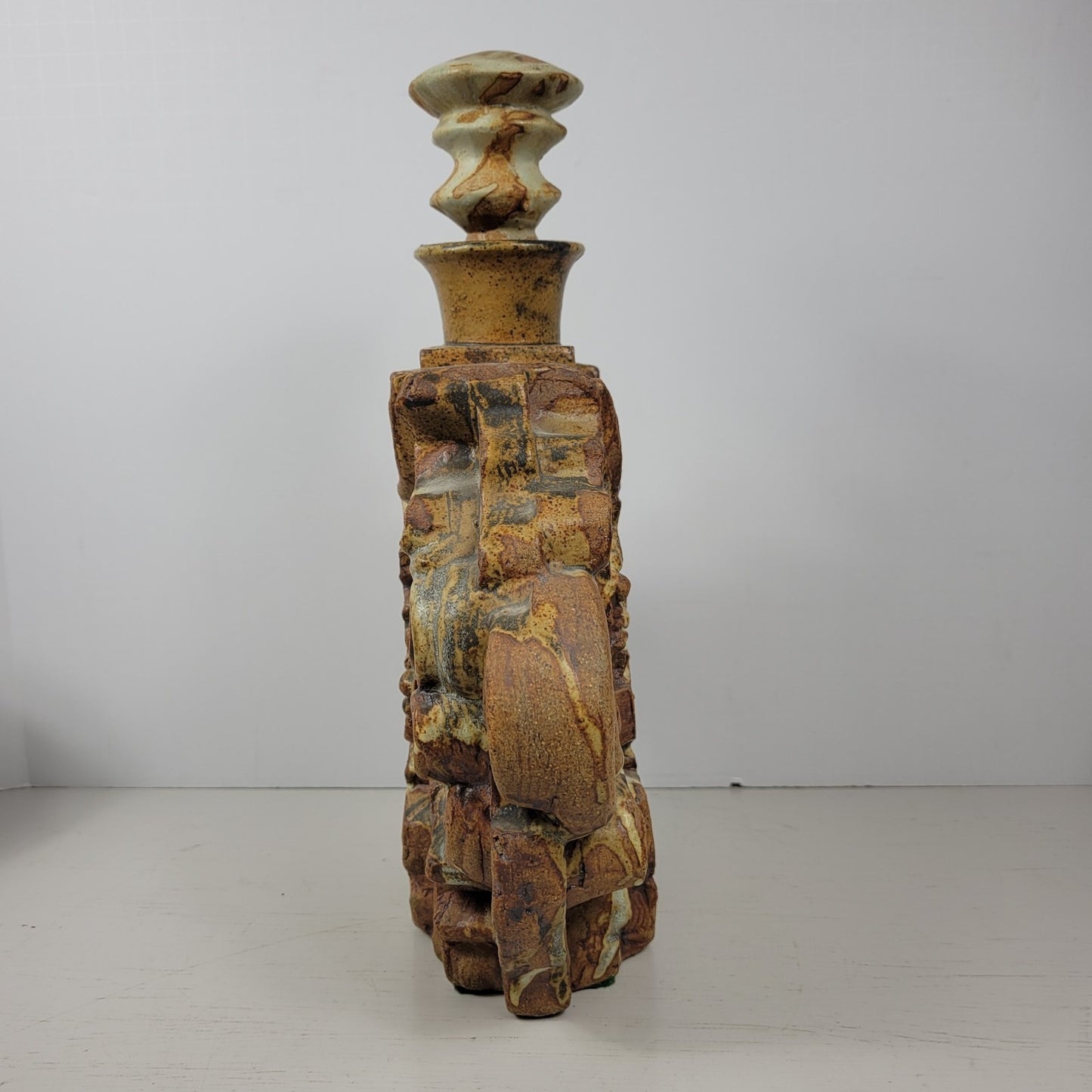 Decanter & 6 Goblets Bernard Rooke Vintage Mid-Century English Brutalist Pottery