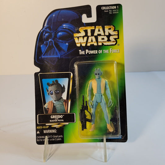 Star Wars POTF Greedo Action Figure Green Card Collection 1