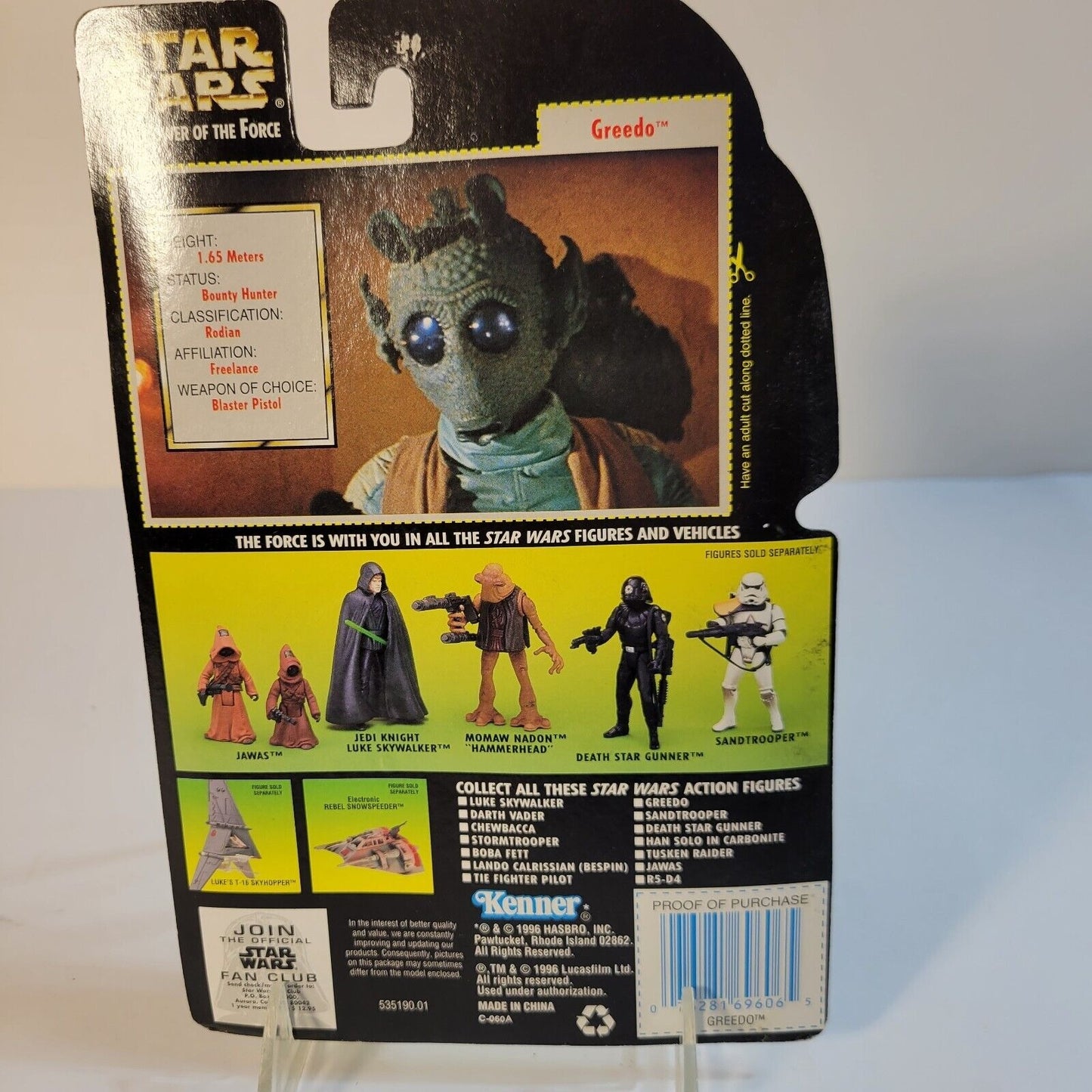 Star Wars POTF Greedo Action Figure Green Card Collection 1