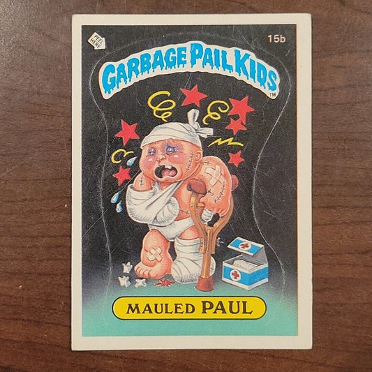 Mauled Paul 15b GPK Glossy OS1 Series 1 Garbage Pail Kids 1985