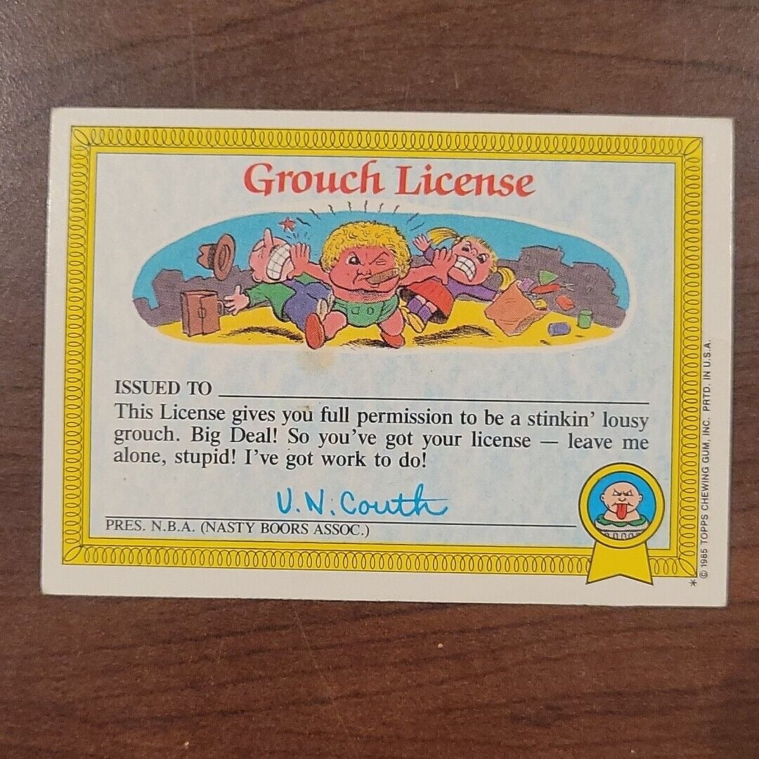 Mauled Paul 15b GPK Glossy OS1 Series 1 Garbage Pail Kids 1985